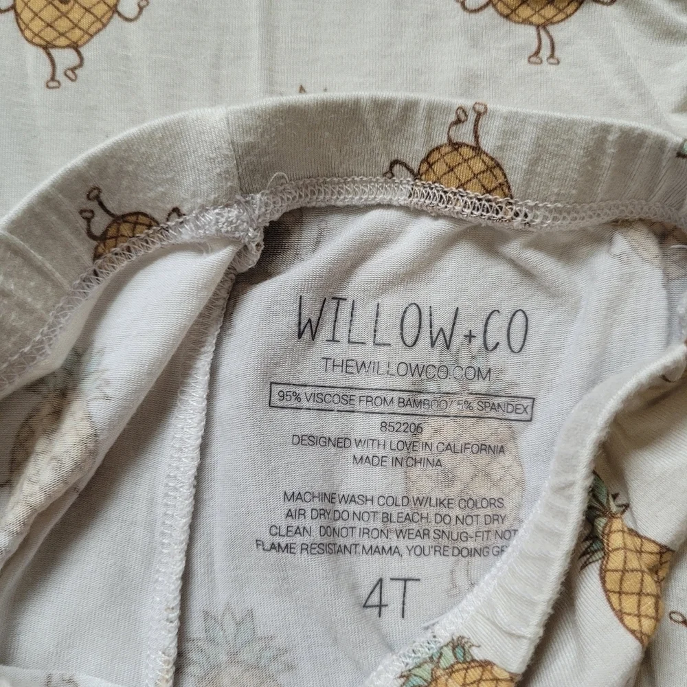 Willow+co Bamboo Pinapple Pajamas Size 4